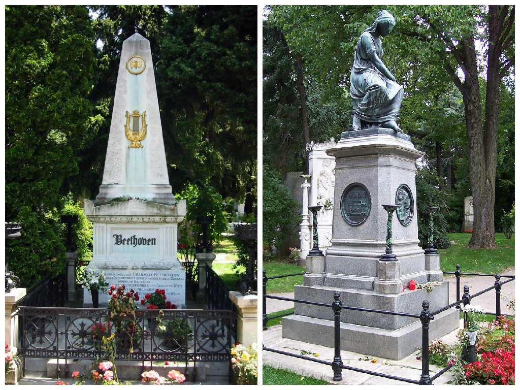 Памятники Бетховену и Моцарту, г. Вена