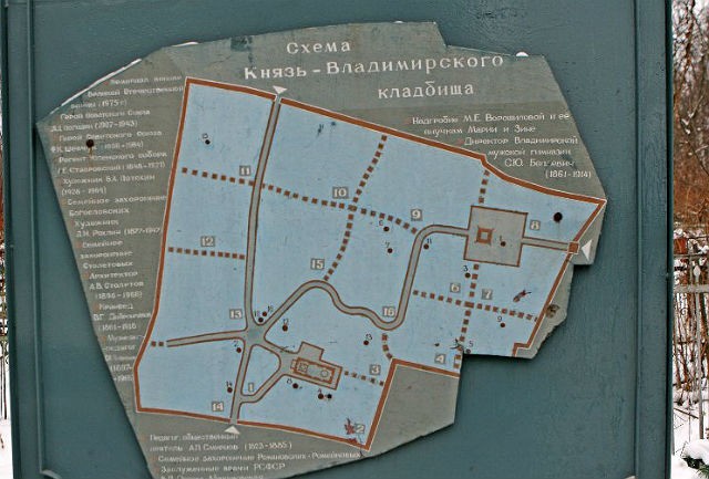 Схема Князь-Владимирского кладбища