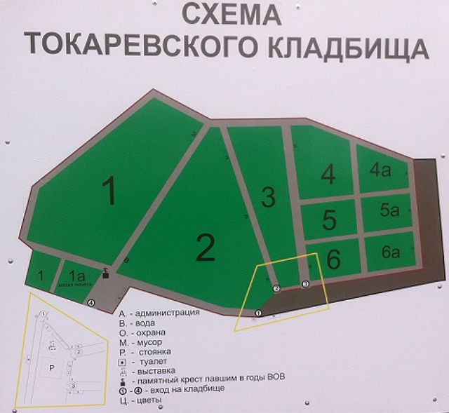 План-схема Токаревского кладбища