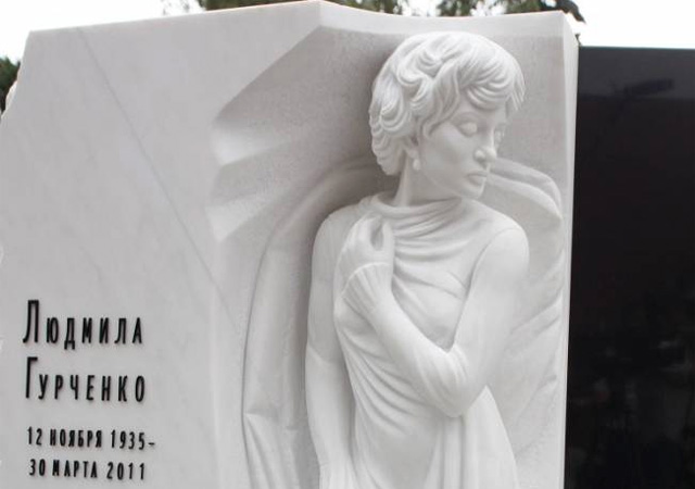 Мраморная скульптура на могиле Людмилы Гурченко