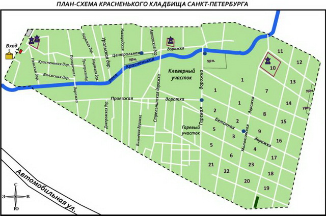 План-схема Красненького кладбища