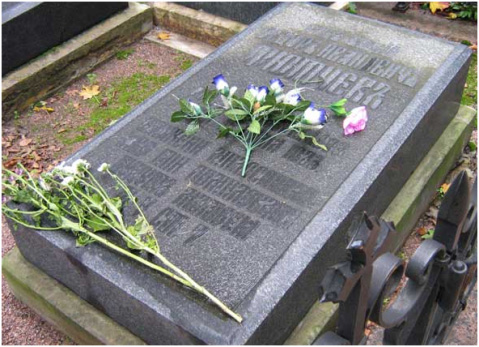 Надгробная плита на могиле Федора Тютчева